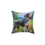 Bluetick Coonhound Spun Polyester Throw Pillow