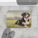 Entlebucher Mountain Dog Bathroom Rug  Mat