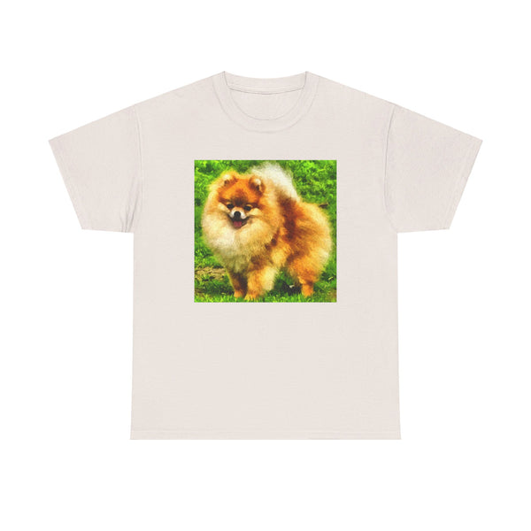 Pomeranian 'Pom Pom' Unisex Heavy Cotton Tee