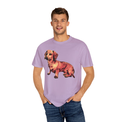 Dachshund 'Simone' Unisex Relaxed Fitted Garment-Dyed T-shirt