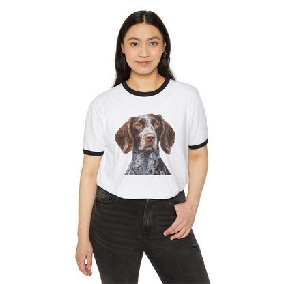German Wirehaired Pointer Classic Cotton Ringer T-Shirt