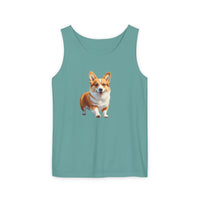 Welsh Corgi Puppy - Unisex Relaxed Fit Garment-Dyed Tank Top