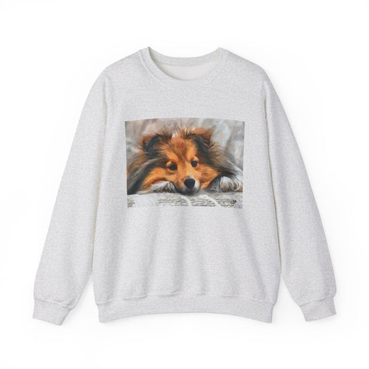 Shetland Sheepdog 'Sleepy Sheltie' Unisex 50/50 Crewneck Sweatshirt