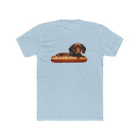 Dachshund  --  Weiner Dog  --  Men's Fitted Cotton Crew Tee