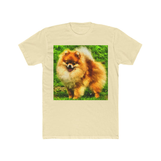 Pomeranian 'Pom Pom' Men's FIted Cotton Crew Tee