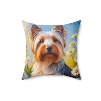 Silky Terrier Spun Polyester Throw Pillow