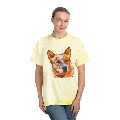 Australian Cattle Dog - Red Heeler  Unisex Cotton Tie-Dye Tee, Cyclone