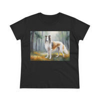 Borzoi 'Russian Wolfhound' Women's Midweight Cotton Tee