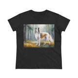 Borzoi 'Russian Wolfhound' Women's Midweight Cotton Tee