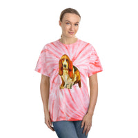 Basset Hound 'Lautrec'  Unisex Cotton Tie-Dye Tee, Cyclone