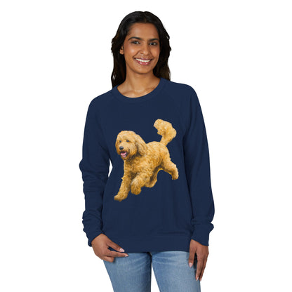 Goldendoodle Unisex French Terry Raglan Crewneck Long Sleeve
