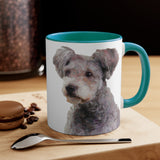 Watercolor Hungarian Pumi Dog Accent Mug — Cute Small Dog Portrait 11oz