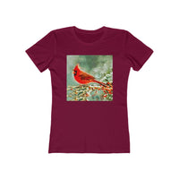 Winter Cardinal  --  Women's Slim Fit Ringspun Cotton T-Shirt