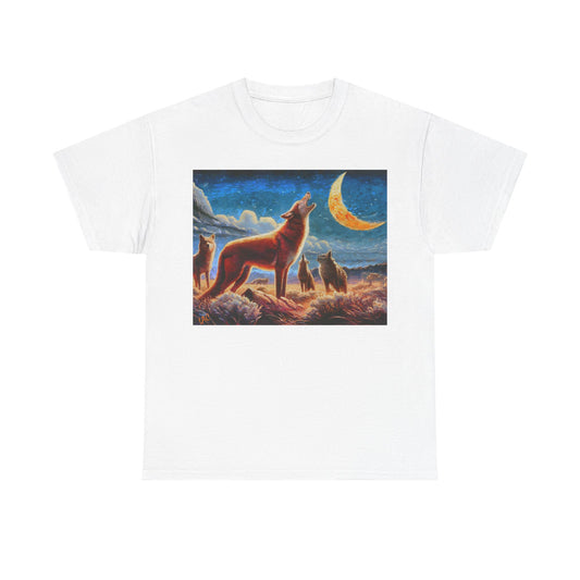Coyotees in Moonlight Unisex Heavy Cotton Tee