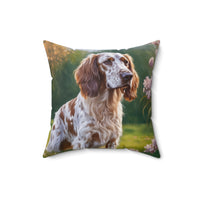 English Setter Spun Polyester Throw Pillow