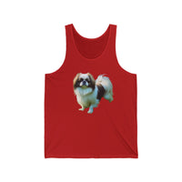 Japanese Chin Artistic Painting Unisex Jersey Tank