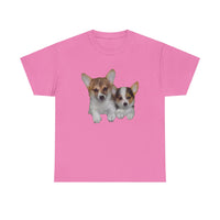 Welsh Corgi 'Cousins' Fine Art Unisex Heavy Cotton Tee