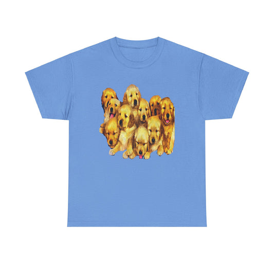 Golden Retriever Puppies Unisex Heavy Cotton Tee