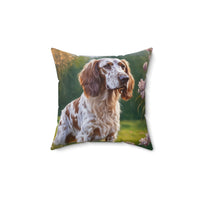 English Setter Spun Polyester Throw Pillow