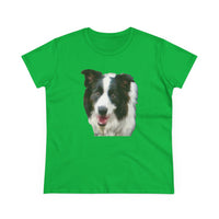 Border Collie '#2' Women's Midweight Cotton Tee