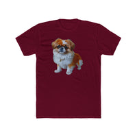 Pekinese Puppy Men's Fitted Cotton Crew Tee