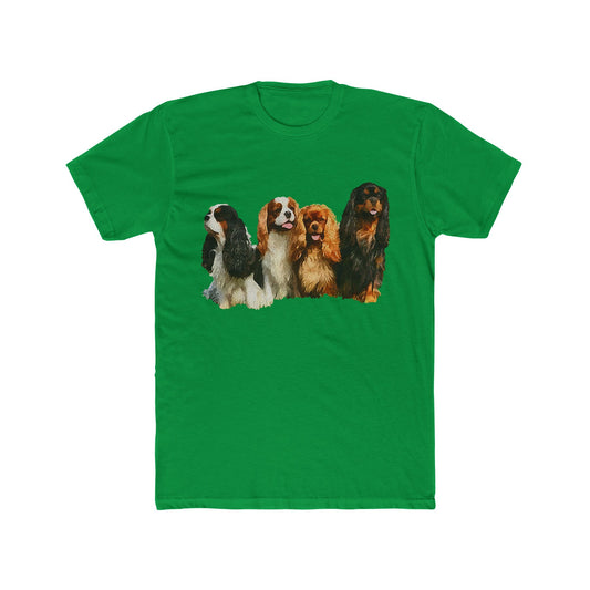King Charles Spaniels 'Cavalier Club' Men's Fitted Cotton Crew Tee