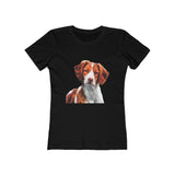 Brittany Spaniel 'Gunner' Women's Slim Fitted T-Shirt