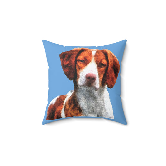 Brittany Spaniel 'Gunner' Spun Polyester Throw Pillow