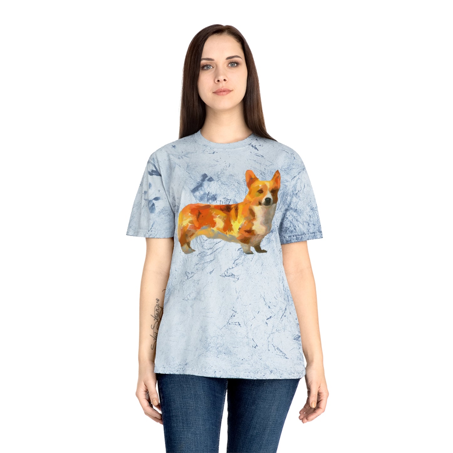Welsh Pembroke Corgi Unisex Ringspun Cotton  Color Blast T-Shirt by DoggyLips™