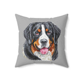 Bernese Mountain Dog #2 Spun Polyester Square Pillow