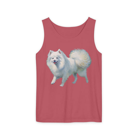 Japanese Spitz - Unisex Relaxed Fit Garment-Dyed Tank Top