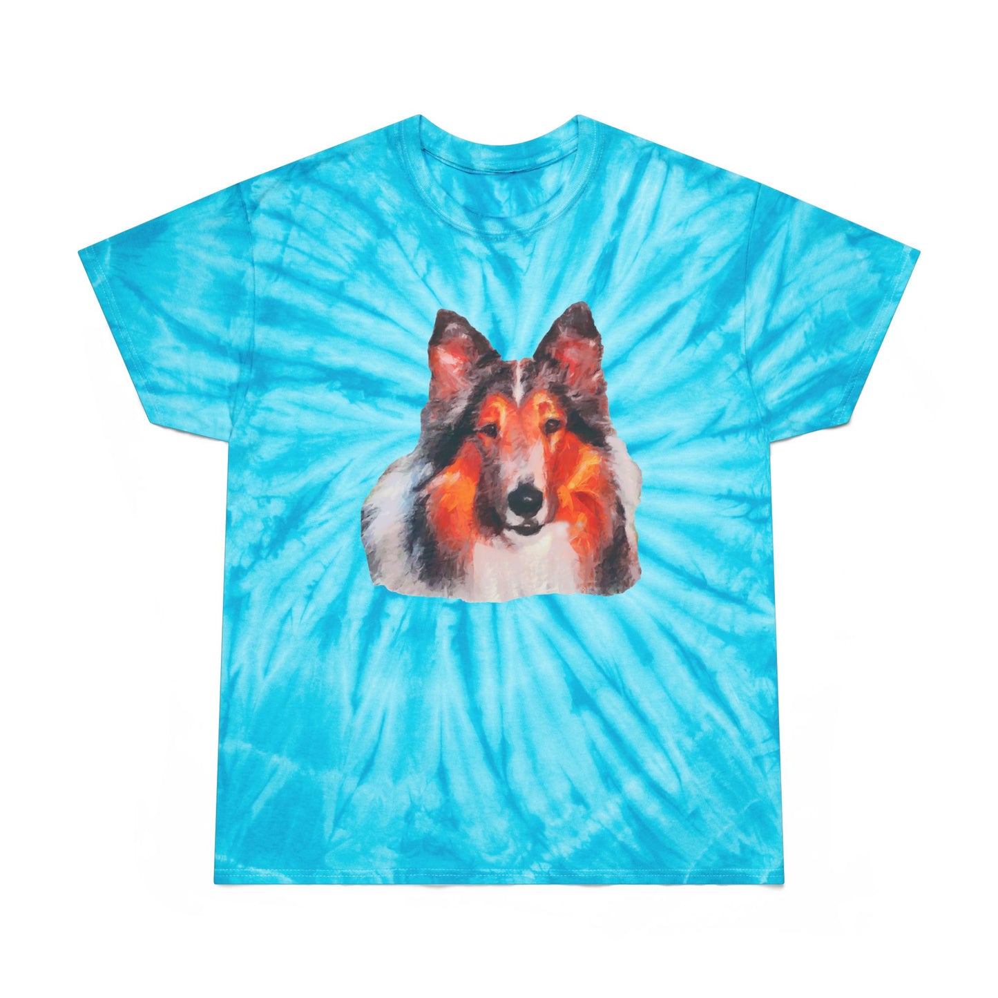 Collie - Rough Coated Unisex Tie-Dye Tee, Cyclone