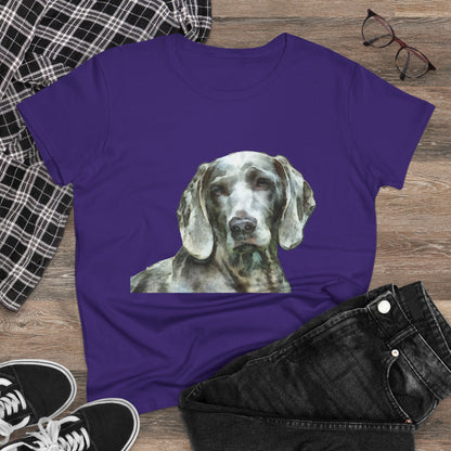 Weimaraner 'Greyson' Women's Midweight Cotton Tee