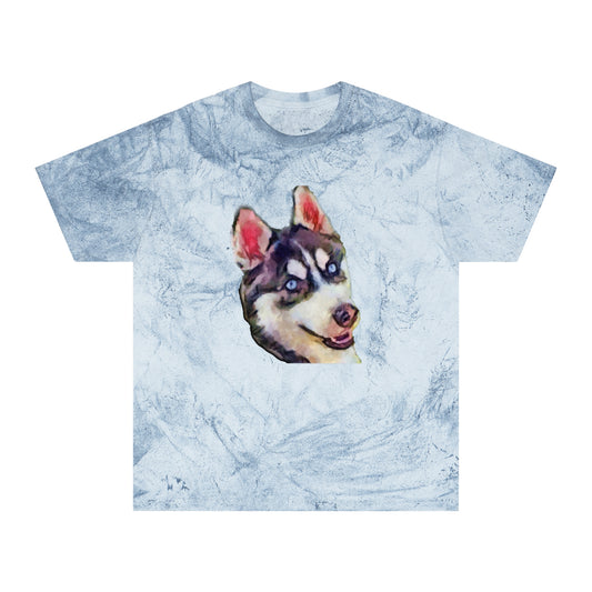 Siberian Husky 'Iditarod' Unisex Cotton Color Blast T-Shirt