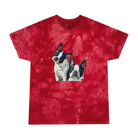 Boston Terriers 'Skipper & Dee Dee' Unisex Cotton Tie-Dye Tee, Crystal