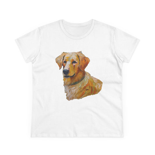 Golden Retriever Puppy Women's Midweight Cotton Tee
