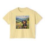 Black & Tan Coonhound Women's Oversized Boxy Tee