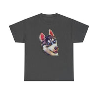 Siberian Husky 'Iditarod' Unisex Heavy Cotton Tee