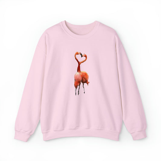 Flamingos 'Love Birds;' Unisex 50/50 Crewneck Sweatshirt