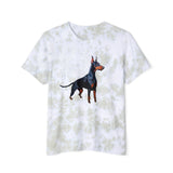 Luxurious Doberman Pinscher Fashion Tie-Dyed T-Shirt