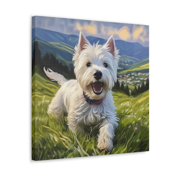 Enchanting Westie Terrier Canvas Gallery Wrap