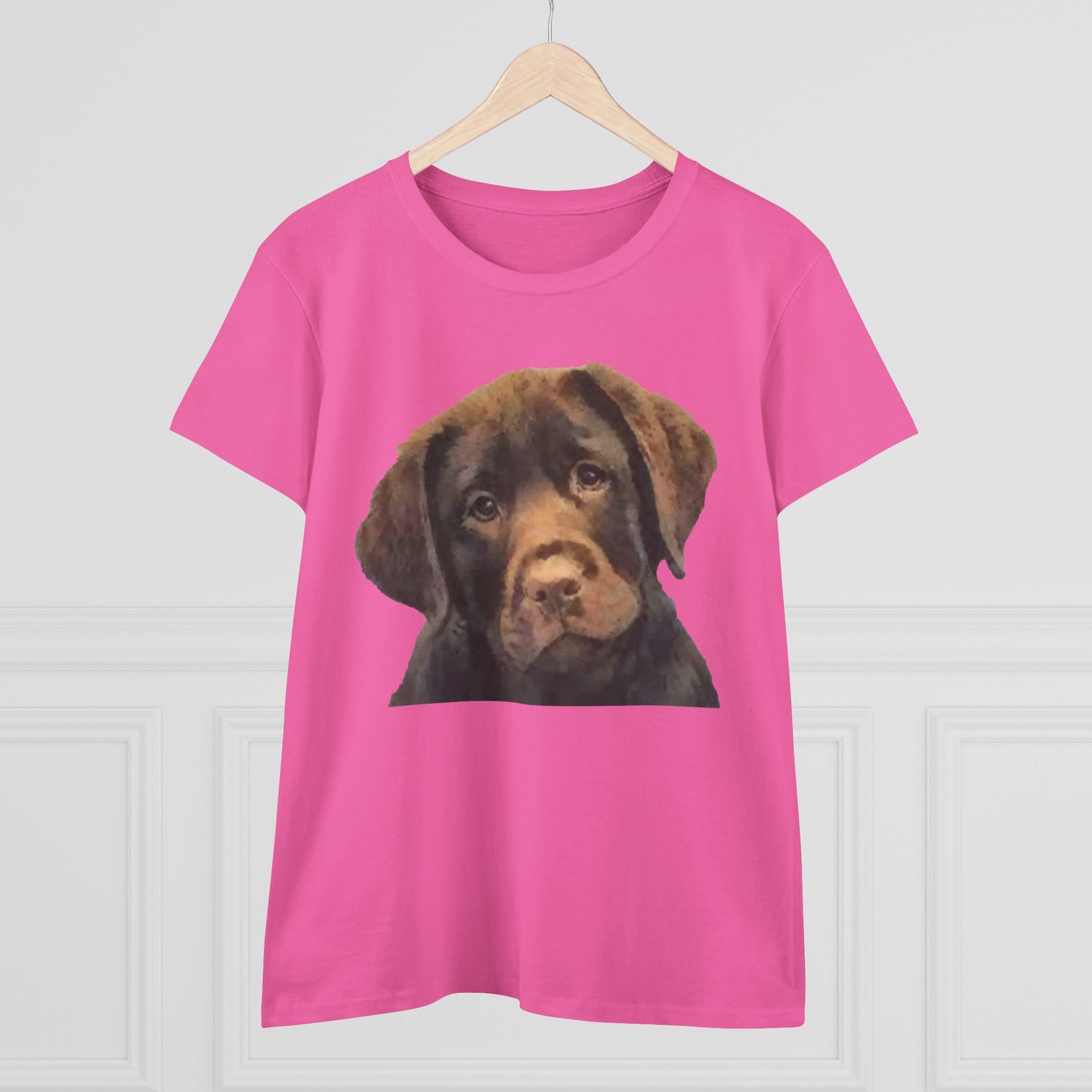 Chocolate Labrador Puppy 'Chocolate Lab' Women's Midweight Cotton Tee