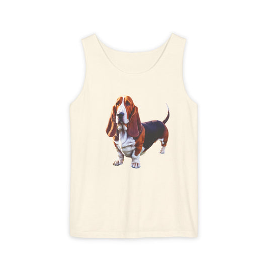 Basset Hound Unisex Relaxed Fit Garment-Dyed Tank Top