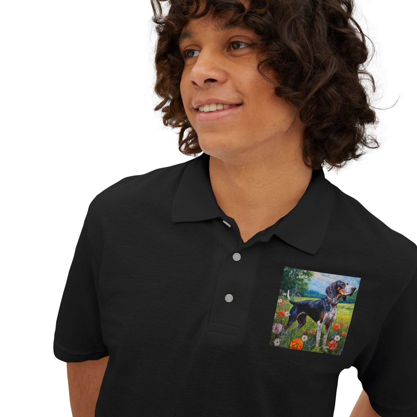 Bluetick Coonhound Men's Piqué Polo Shirt