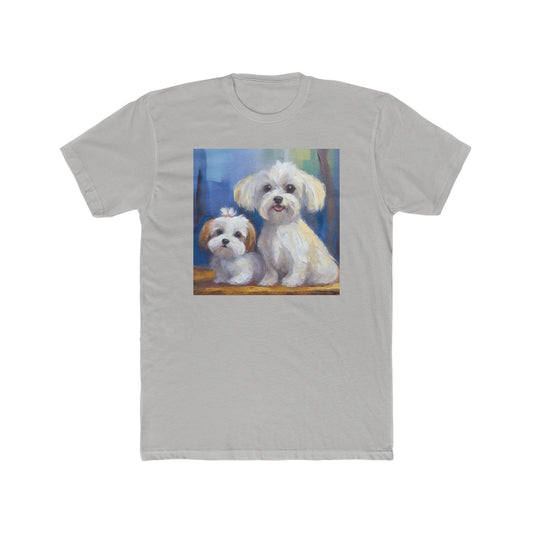 Maltese Puppies --  Men's Fitted Cotton Crew Tee