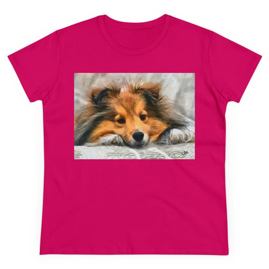 Sheltie 'Shetland Sheepdog'  Women's Midweight Cotton Tee