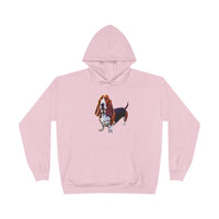 Basset Hound  --  Unisex  Fleece Lined Pullover Hoodie Sweatshirt