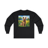 Briard in French Countryside Unisex Cotton Long Sleeve Tee