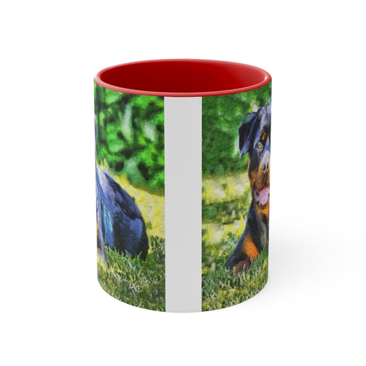 Rottweiler 'Lina' Accent Coffee Mug, 11oz