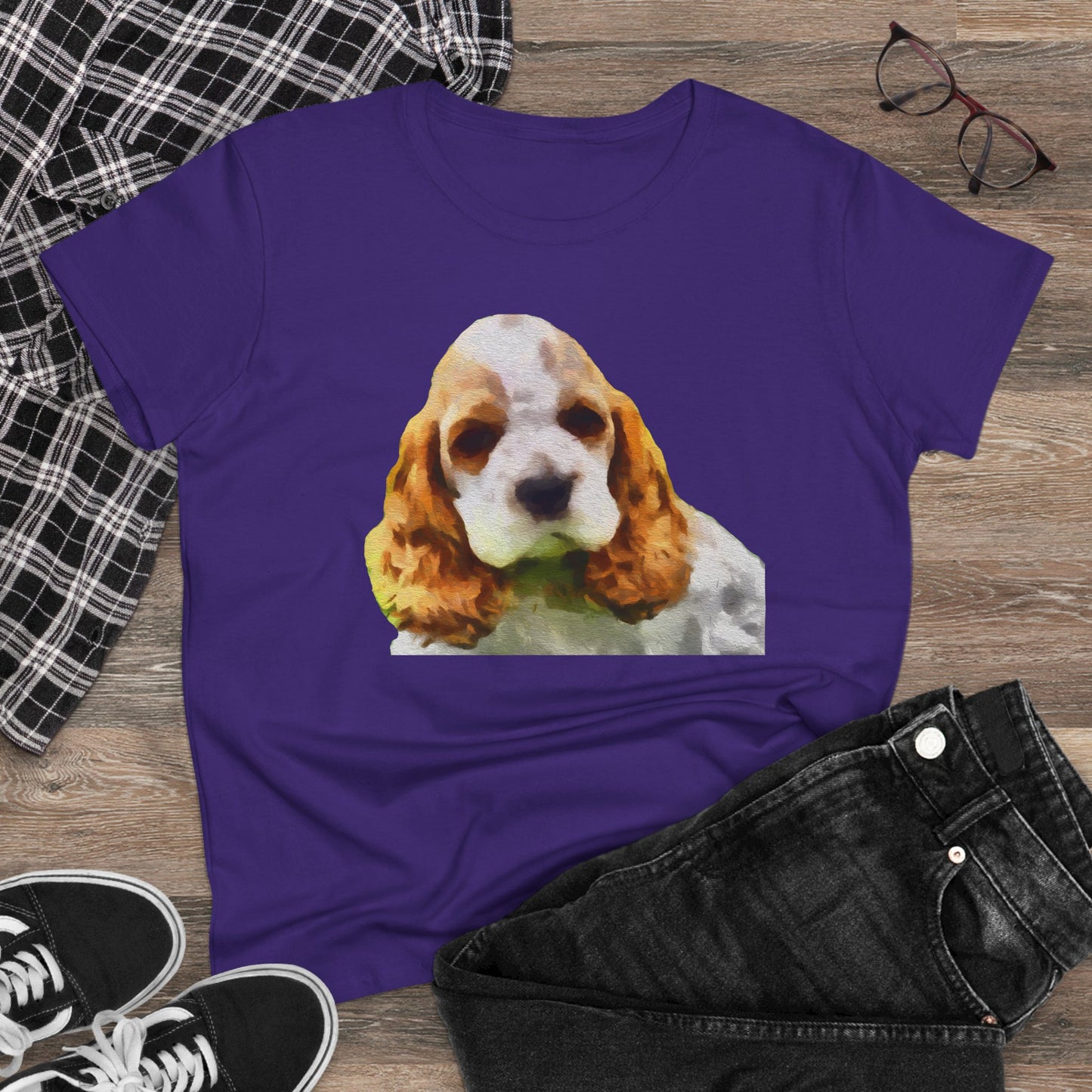 Cocker Spaniel 'Hogan' Women's Midweight Cotton Tee